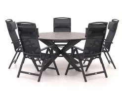 Forza Capri/Fidenza ø149cm dining tuinset 6-delig verstelbaar