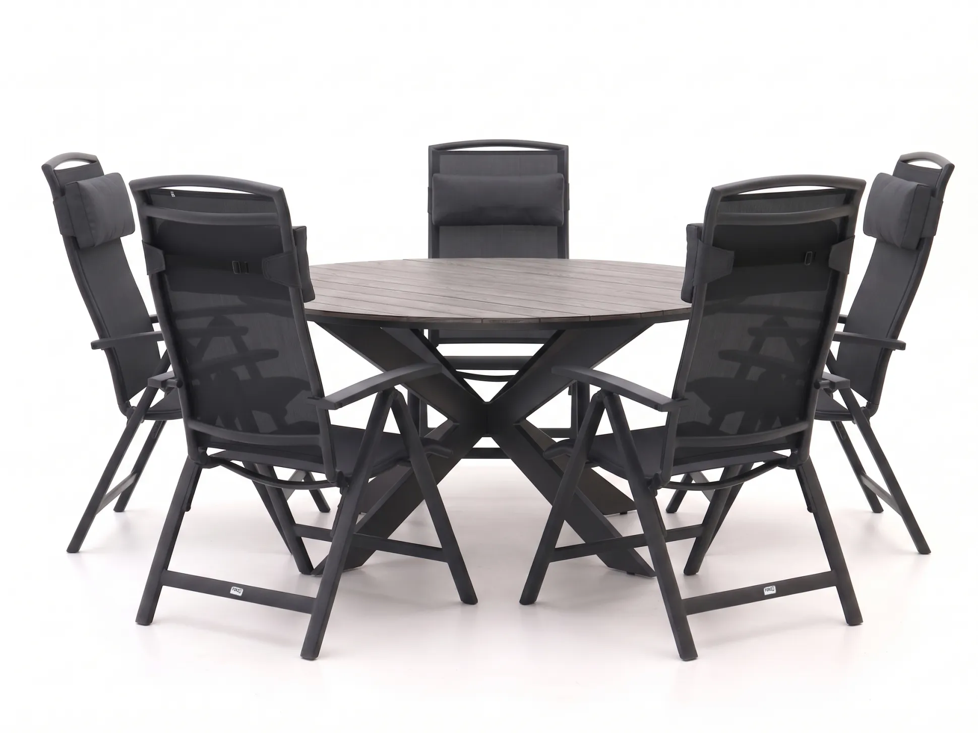 Forza Capri/Fidenza ø149cm dining tuinset 6-delig verstelbaar