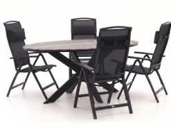 Forza Capri/Fidenza ovaal 180cm dining tuinset 5-delig verstelbaar