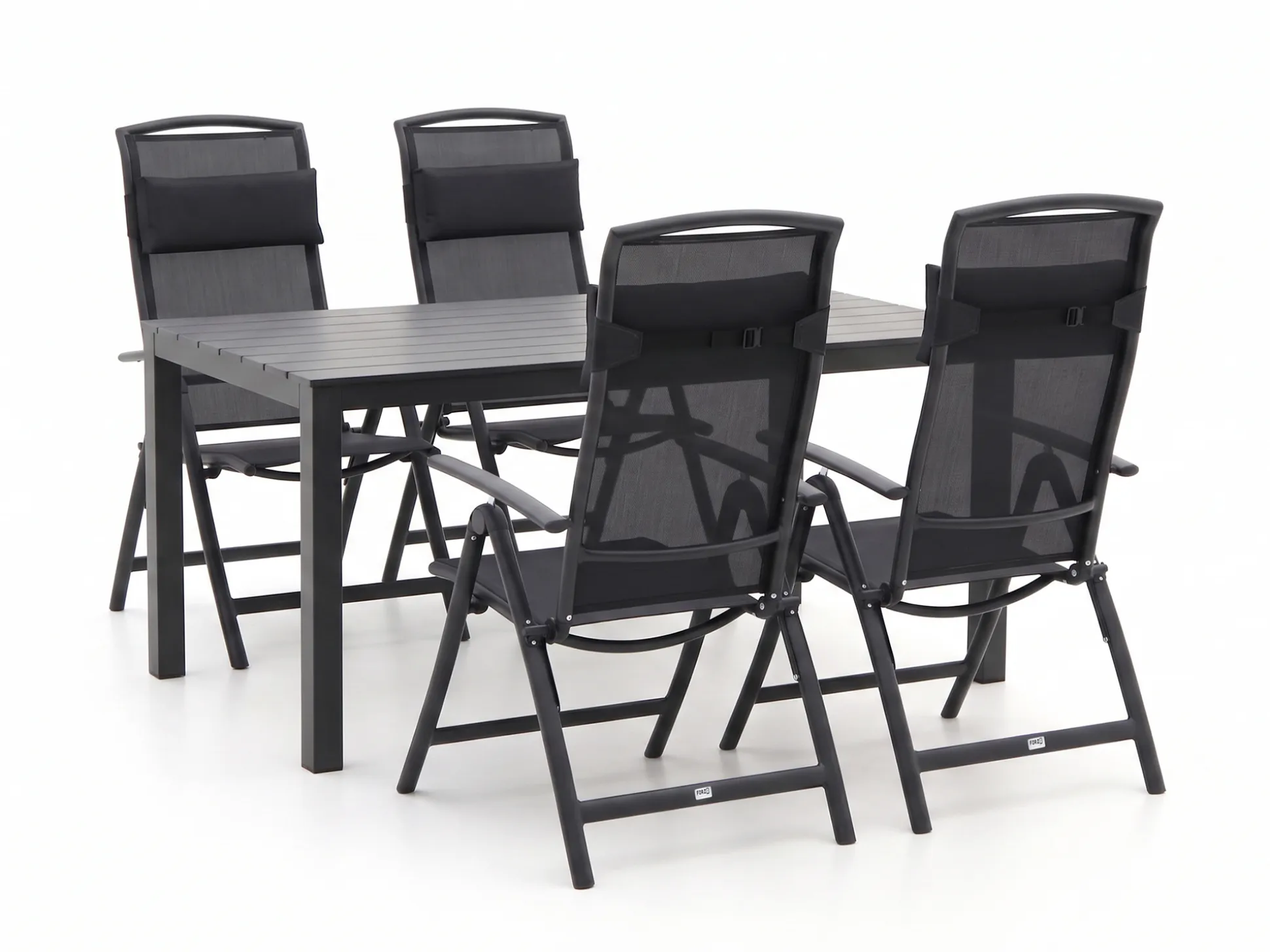 Forza Capri/Menzano 160cm dining tuinset 5-delig verstelbaar