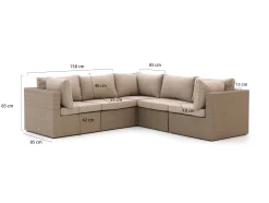 Forza Cecita/Cosiloft hoek loungeset met vuurtafel 6-delig