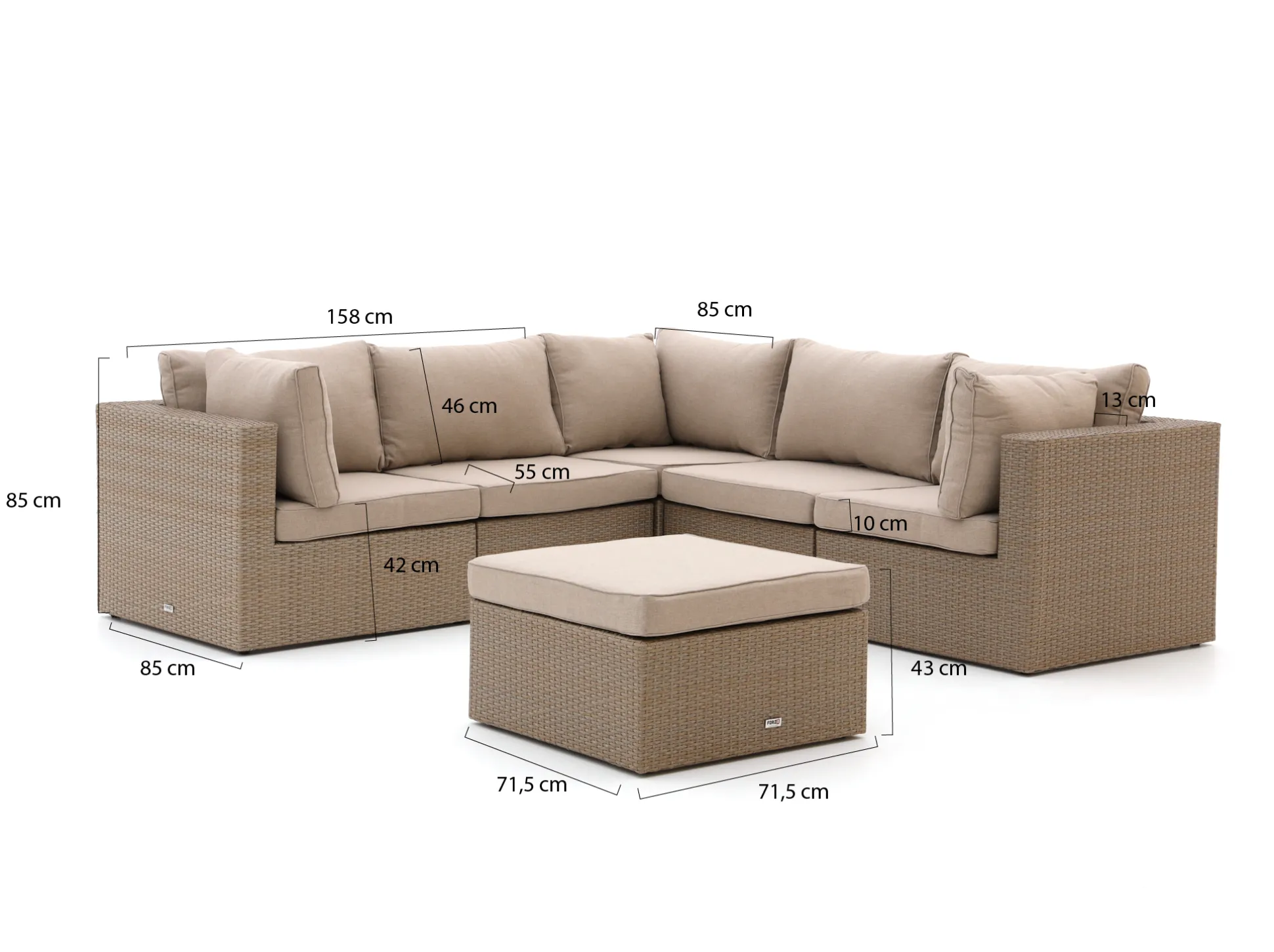 Forza Cecita hoek loungeset 6-delig 5-zits