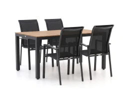 Forza Centallo/Fidenza 160cm dining tuinset 5-delig stapelbaar