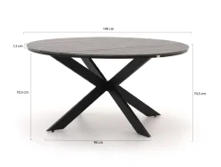 Forza Centallo/Fidenza ø149cm dining tuinset 7-delig stapelbaar