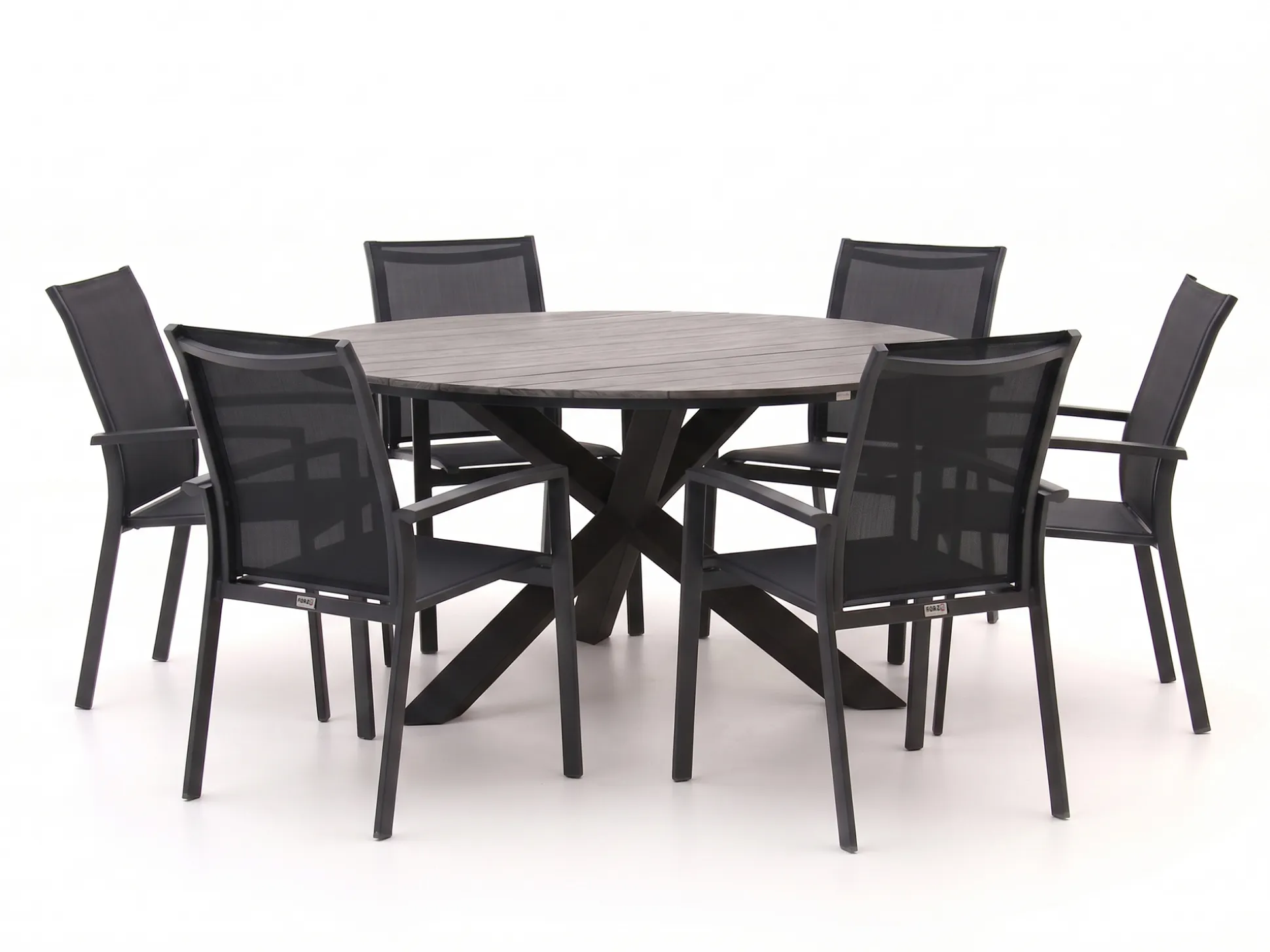 Forza Centallo/Fidenza ø149cm dining tuinset 7-delig stapelbaar