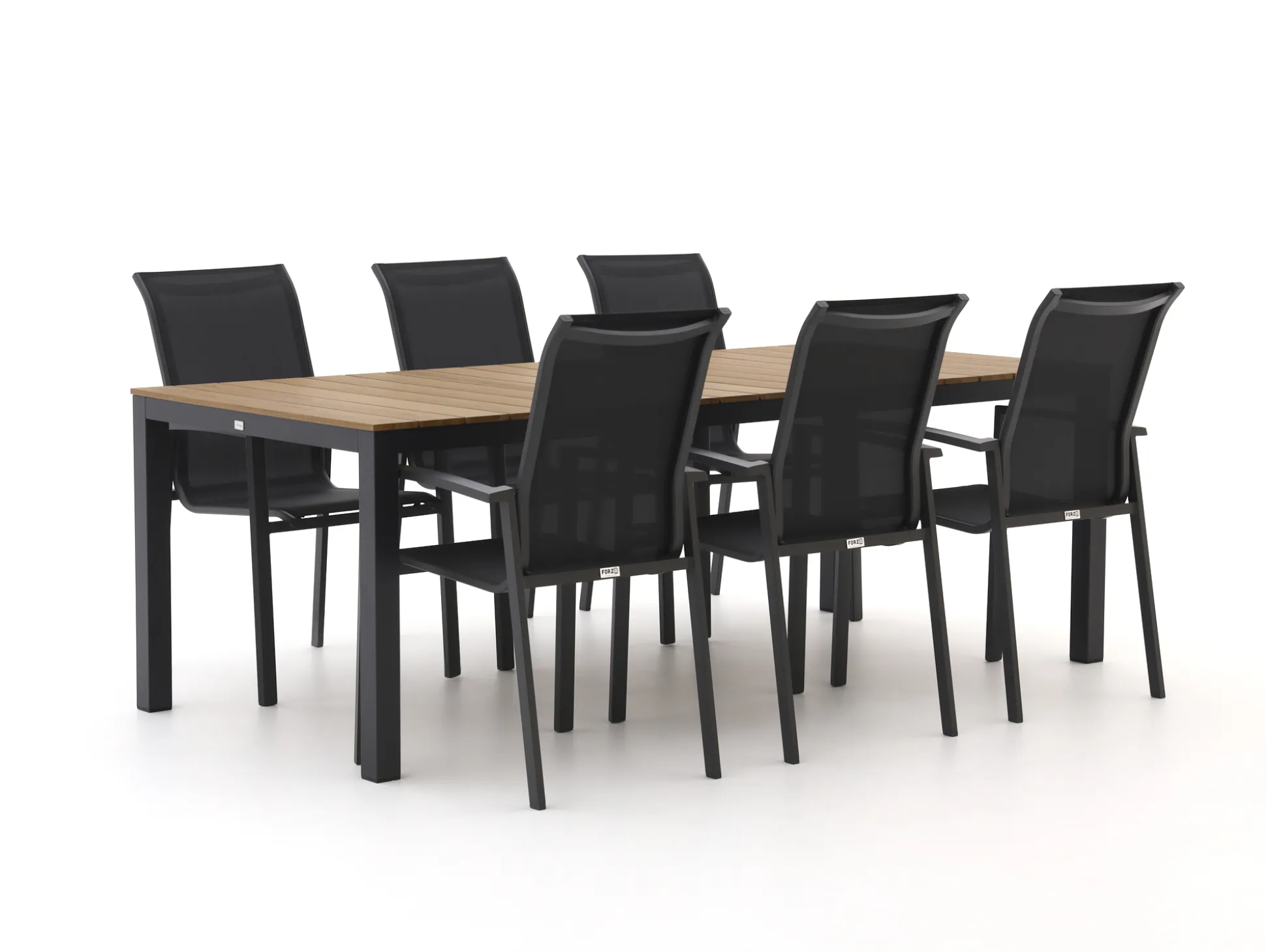 Forza Centallo/Fidenza 220cm dining tuinset 7-delig stapelbaar