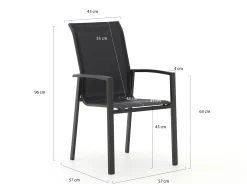 Forza Centallo/Fidenza 220cm dining tuinset 7-delig stapelbaar