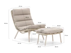 Forza Marradi lounge tuinstoel met voetenbank