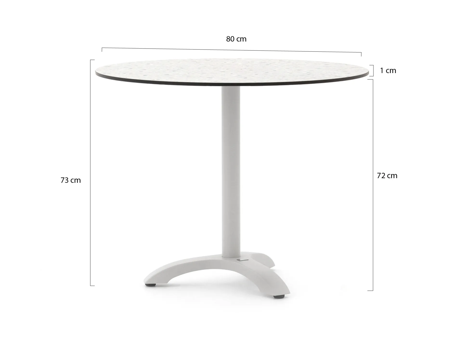 Forza Narni/Canzo ø80cm dining tuinset 5-delig stapelbaar