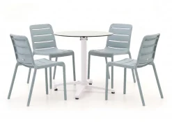 Forza Narni/Canzo ø80cm dining tuinset 5-delig stapelbaar