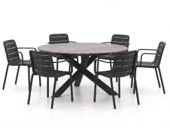Forza Narni/Fidenza ø149cm dining tuinset 7-delig stapelbaar