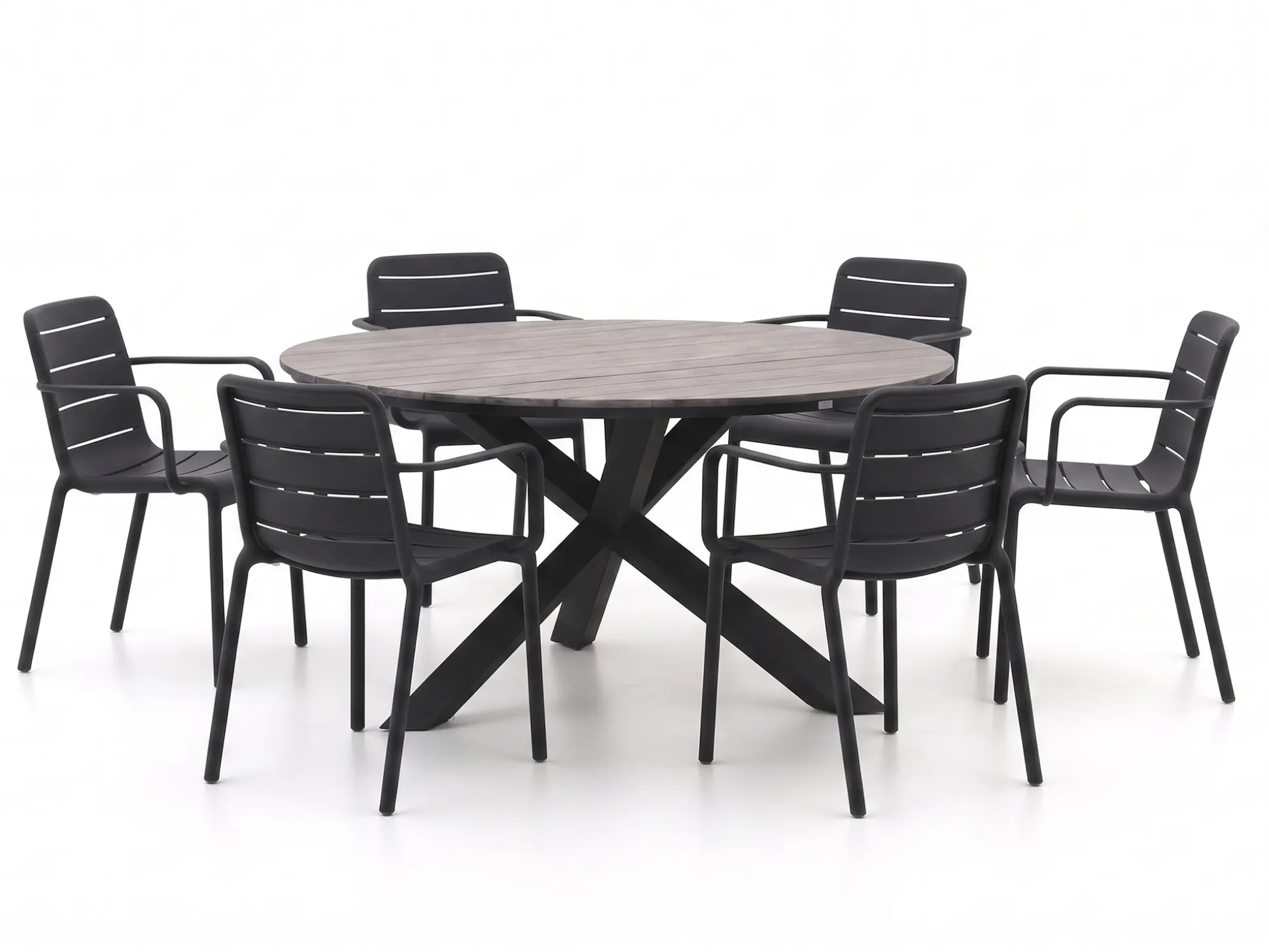 Forza Narni/Fidenza ø149cm dining tuinset 7-delig stapelbaar