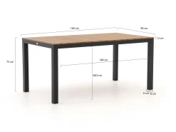 Forza Narni/Fidenza 220cm dining tuinset 7-delig stapelbaar