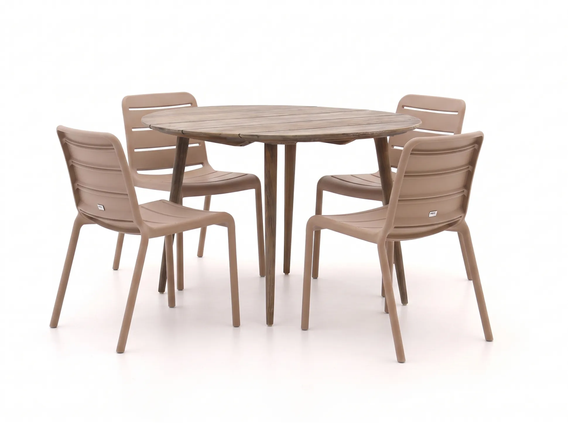 Forza Narni/ROUGH-K ø115cm dining tuinset 5-delig stapelbaar