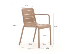 Forza Narni/ROUGH-K ø 115cm dining tuinset 5-delig stapelbaar