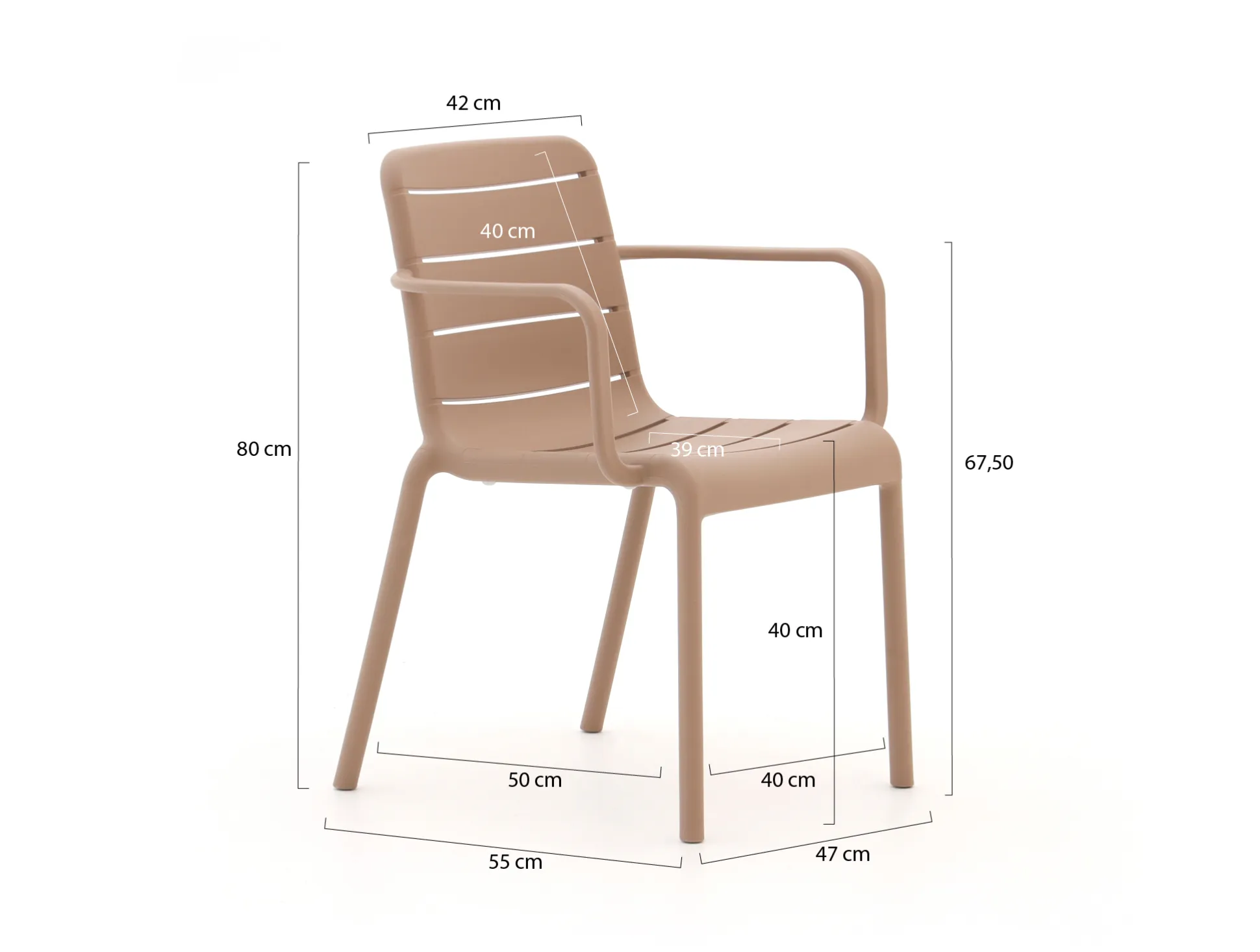 Forza Narni/ROUGH-K ø 115cm dining tuinset 5-delig stapelbaar
