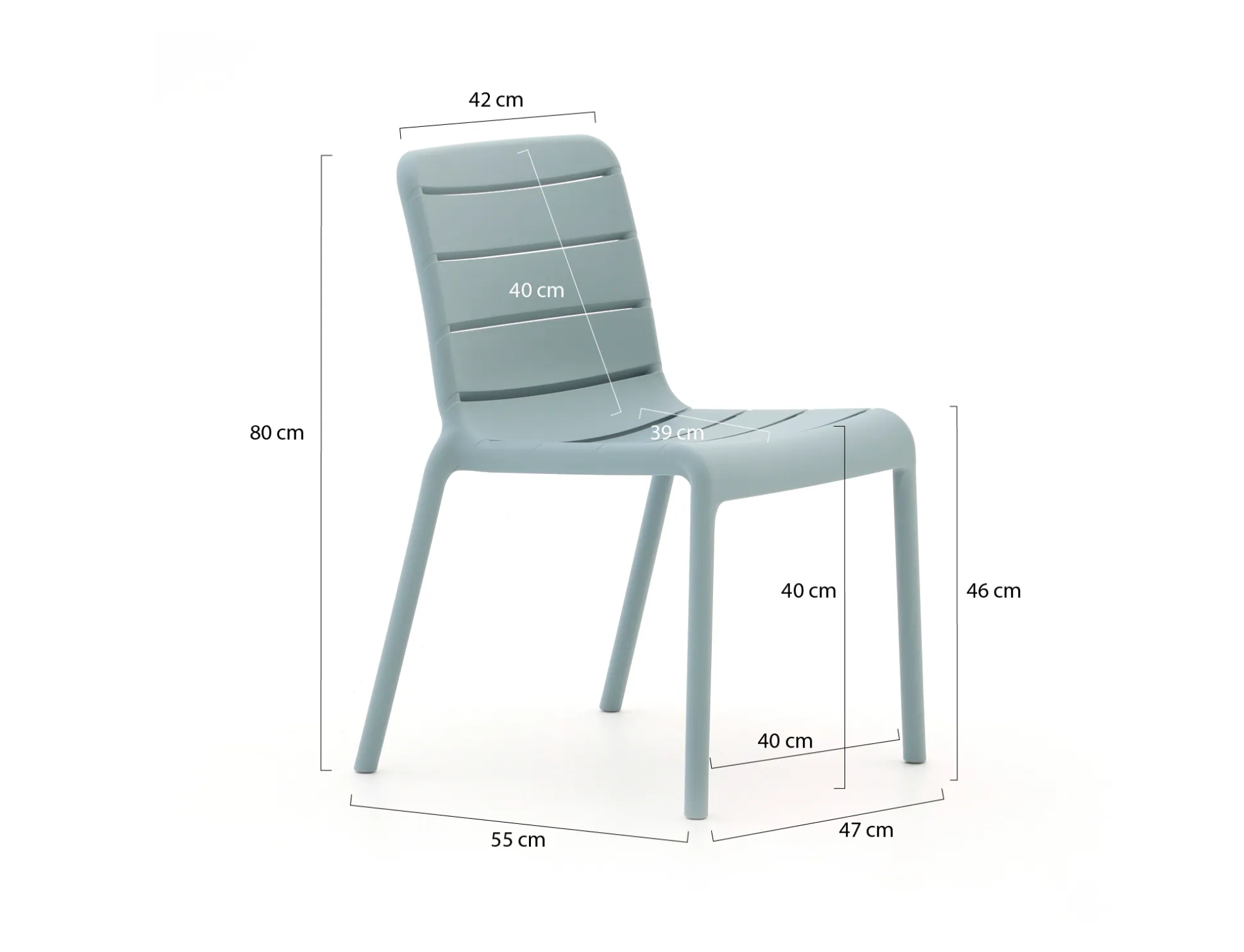 Forza Narni/Sora ø 90cm dining tuinset 5-delig stapelbaar