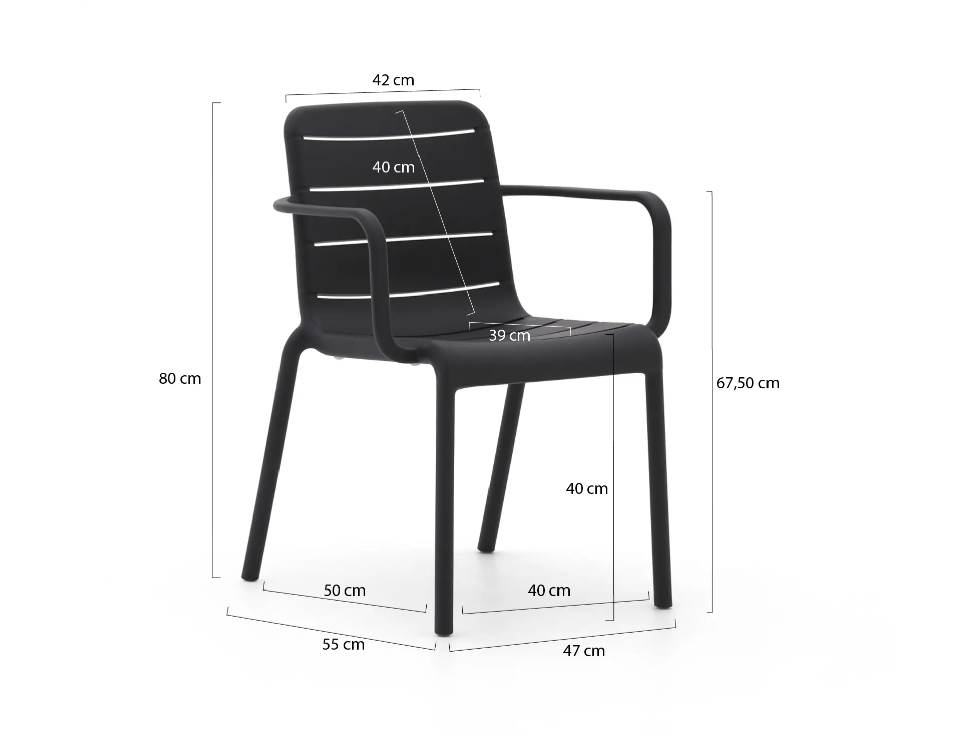 Forza Narni/Sora 220cm dining tuinset 7-delig stapelbaar