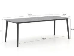 Forza Narni/Sora 220cm dining tuinset 7-delig stapelbaar