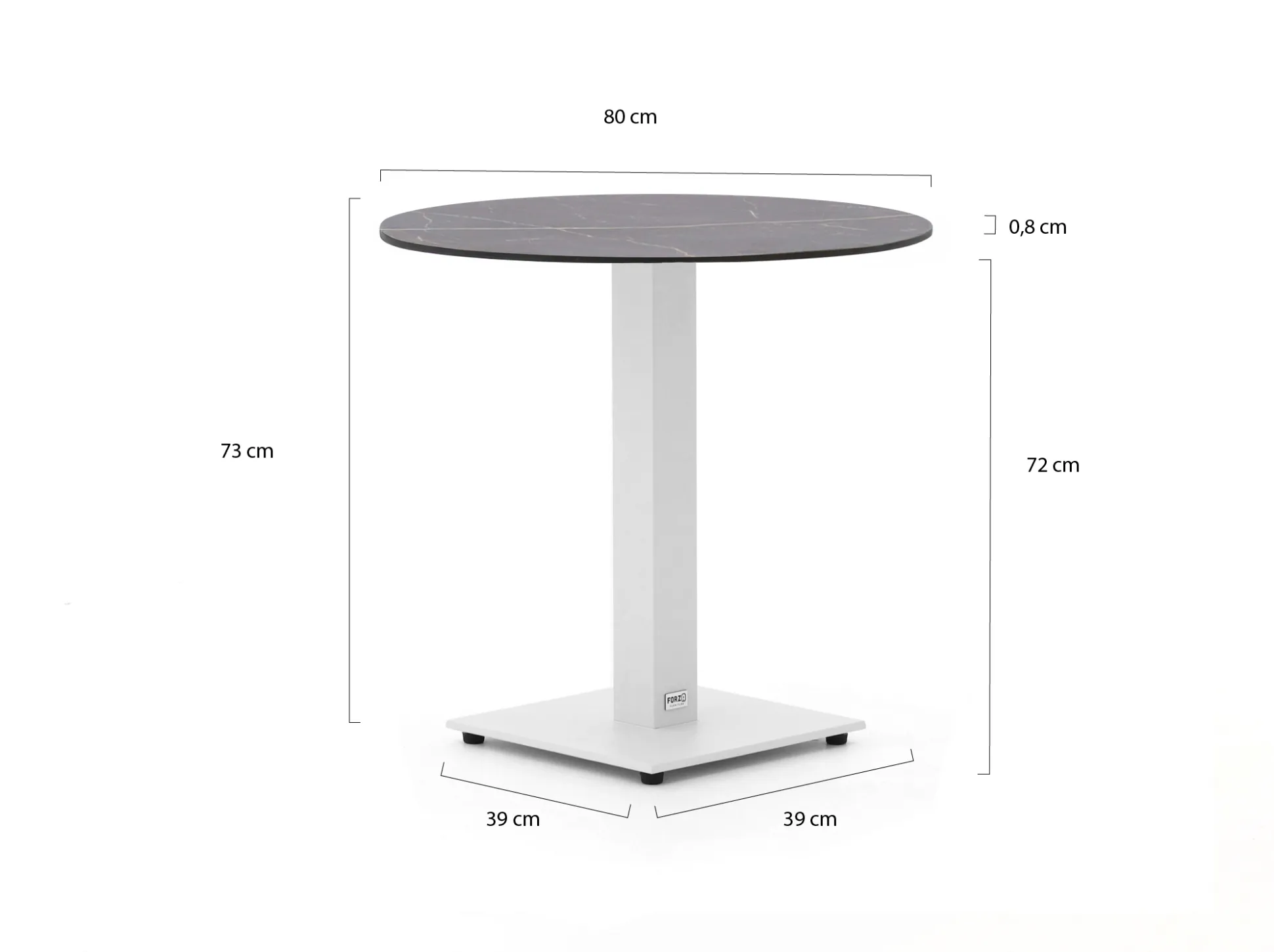 Forza Orta tuintafel ø80cm (h:73cm)