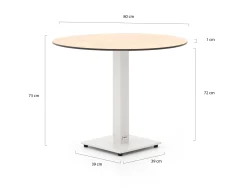Forza Orta tuintafel ø80cm (h:73cm)