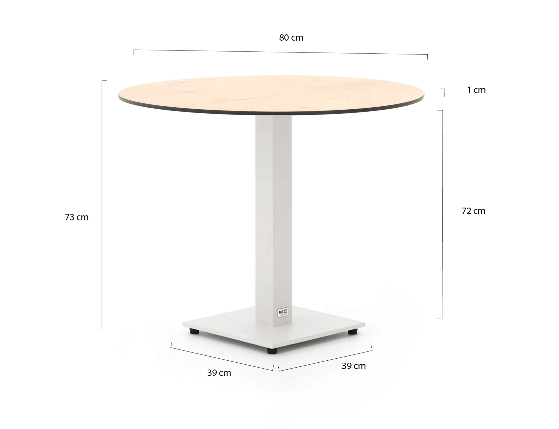 Forza Orta tuintafel ø80cm (h:73cm)