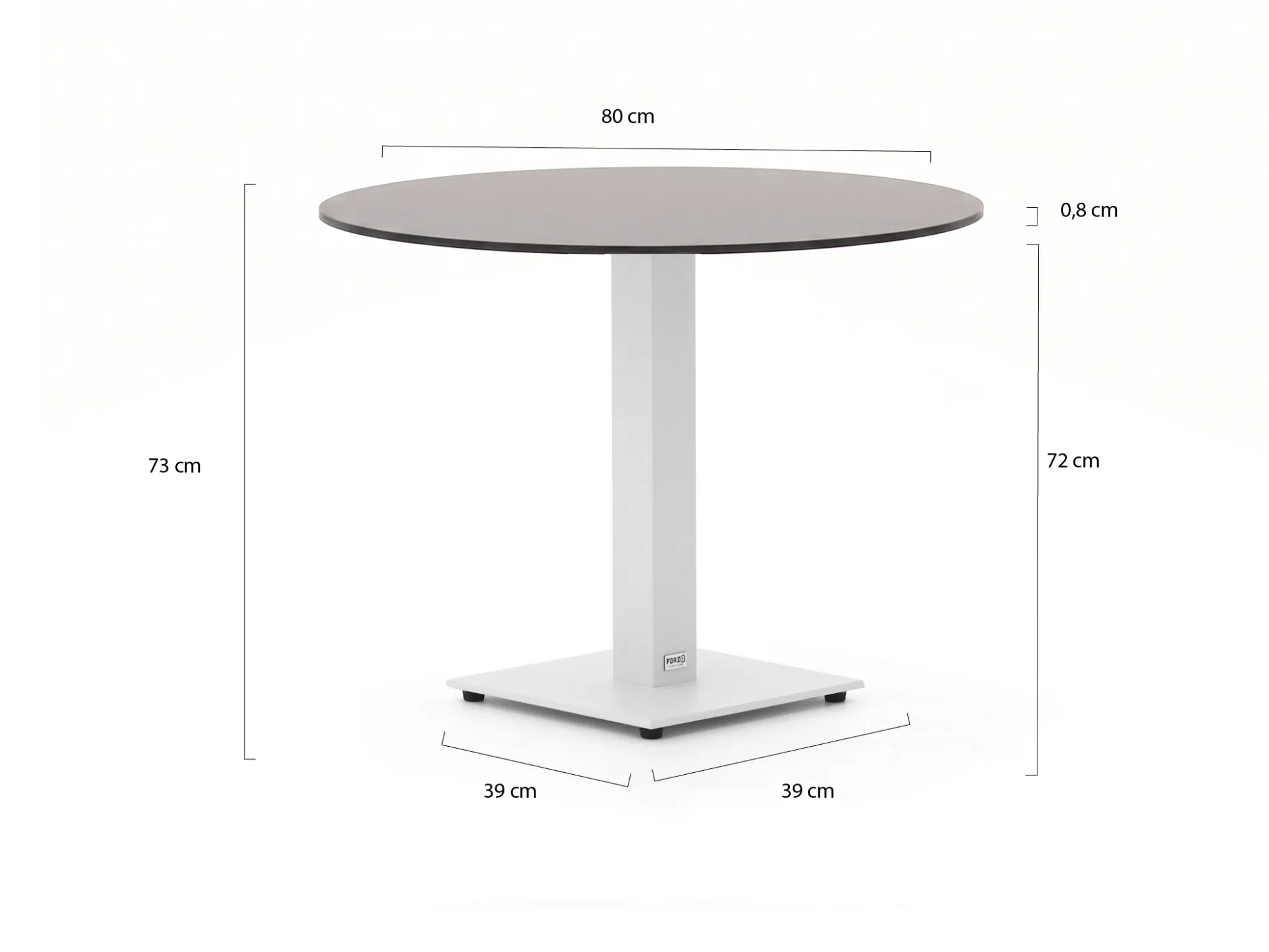 Forza Orta tuintafel ø80cm (h:73cm)