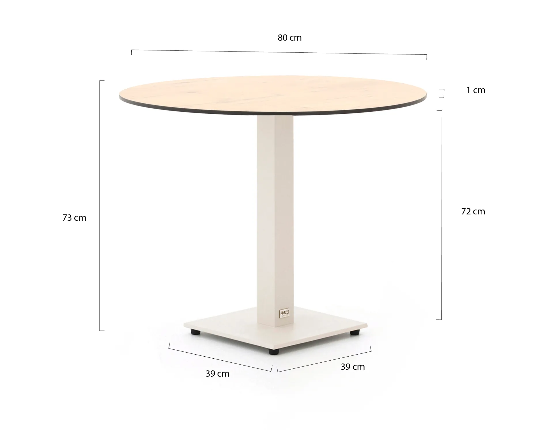 Forza Orta tuintafel ø80cm (h:73cm)
