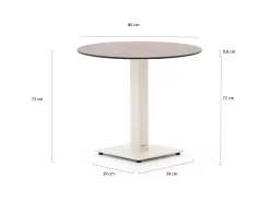 Forza Orta tuintafel ø80cm (h:73cm)