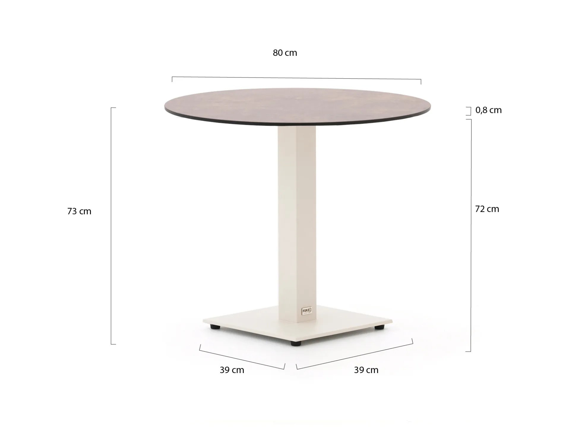 Forza Orta tuintafel ø80cm (h:73cm)