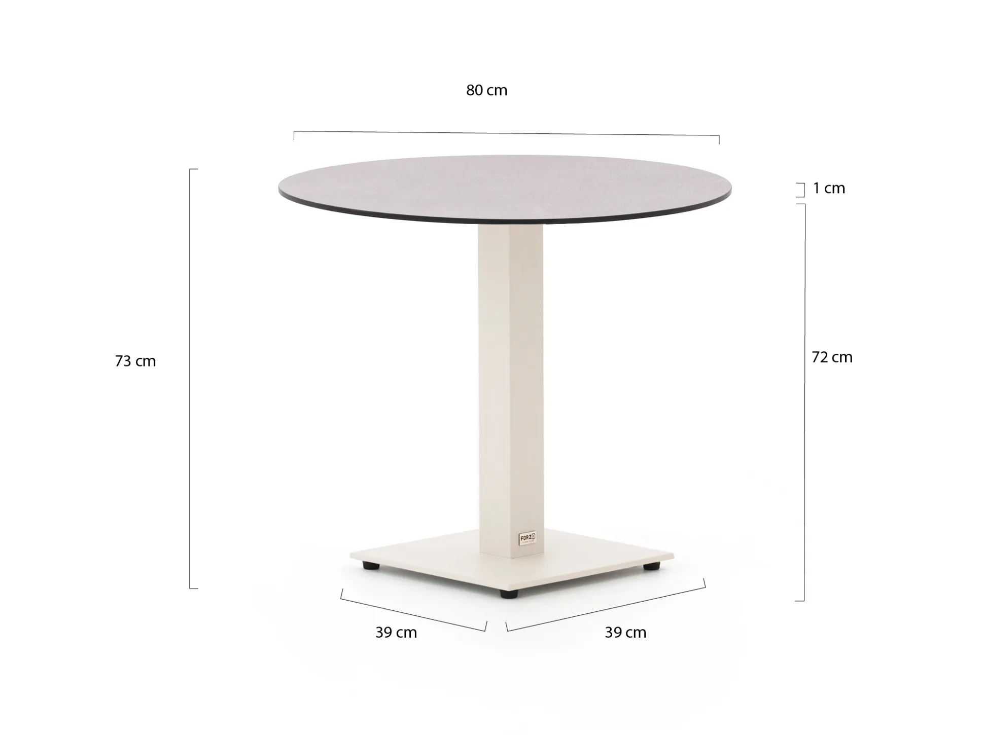 Forza Orta tuintafel ø80cm (h:73cm)