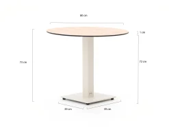 Forza Orta tuintafel ø80cm (h:73cm)