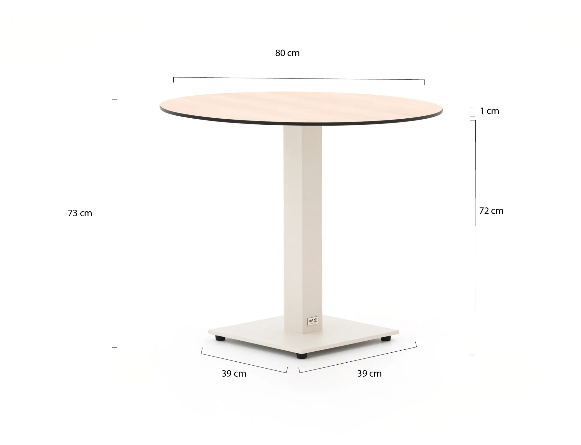 Forza Orta tuintafel ø80cm (h:73cm)