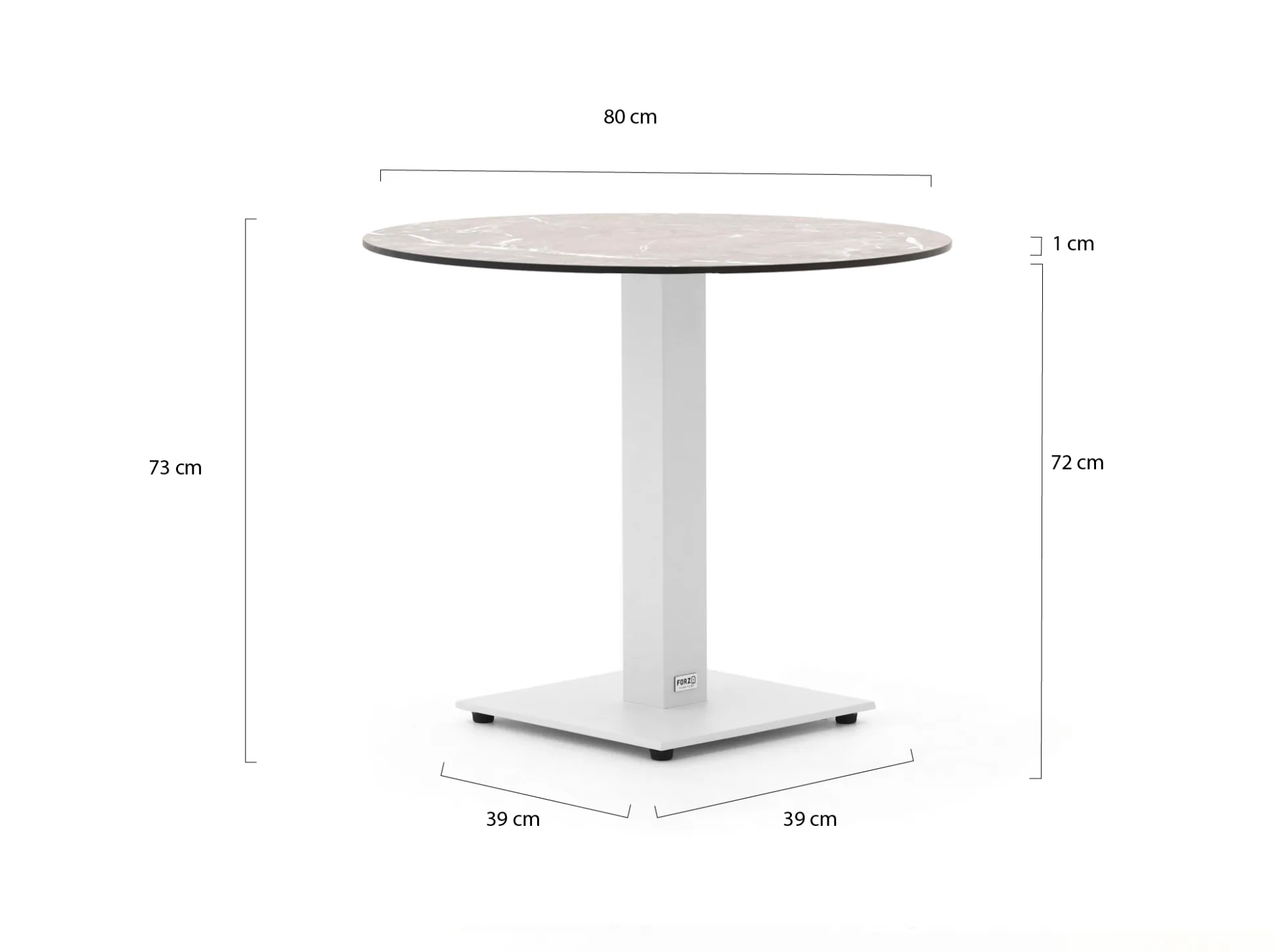 Forza Orta tuintafel ø80cm (h:73cm)