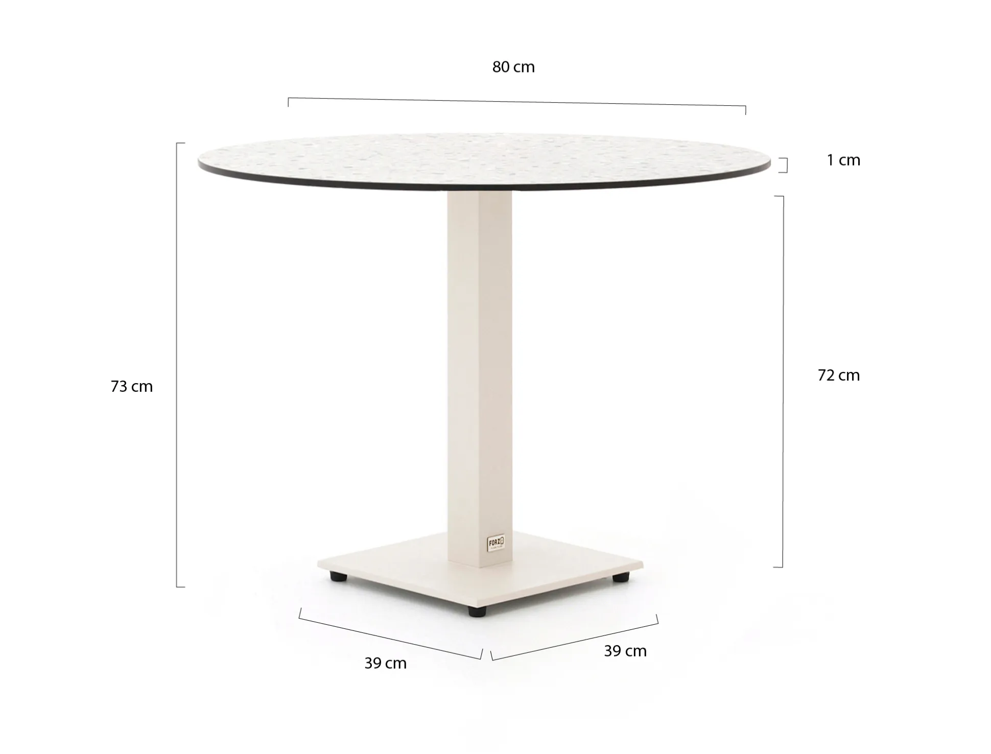 Forza Orta tuintafel ø80cm (h:73cm)