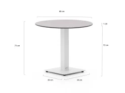 Forza Orta tuintafel ø80cm (h:73cm)