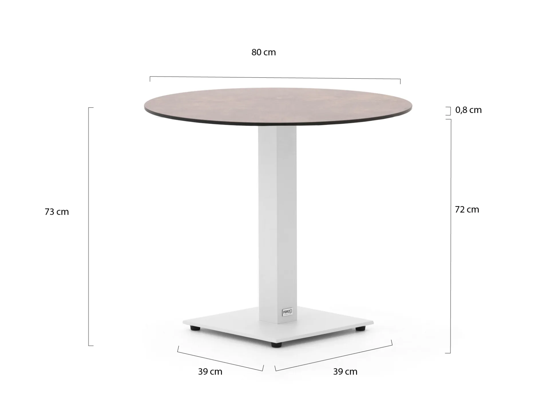 Forza Orta tuintafel ø80cm (h:73cm)