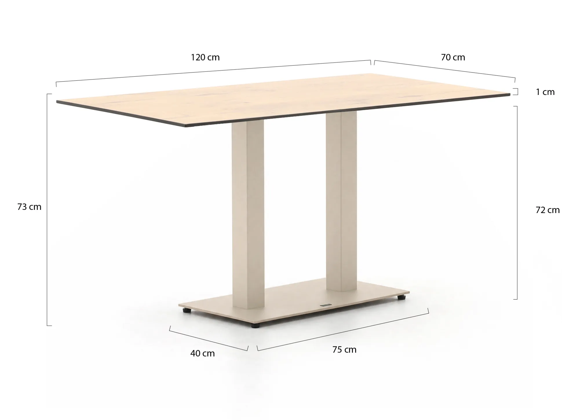 Forza Orta tuintafel 120x70x73cm