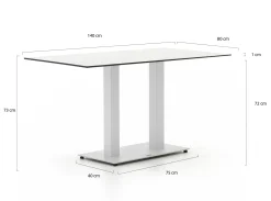 Forza Orta tuintafel 140x80x73cm