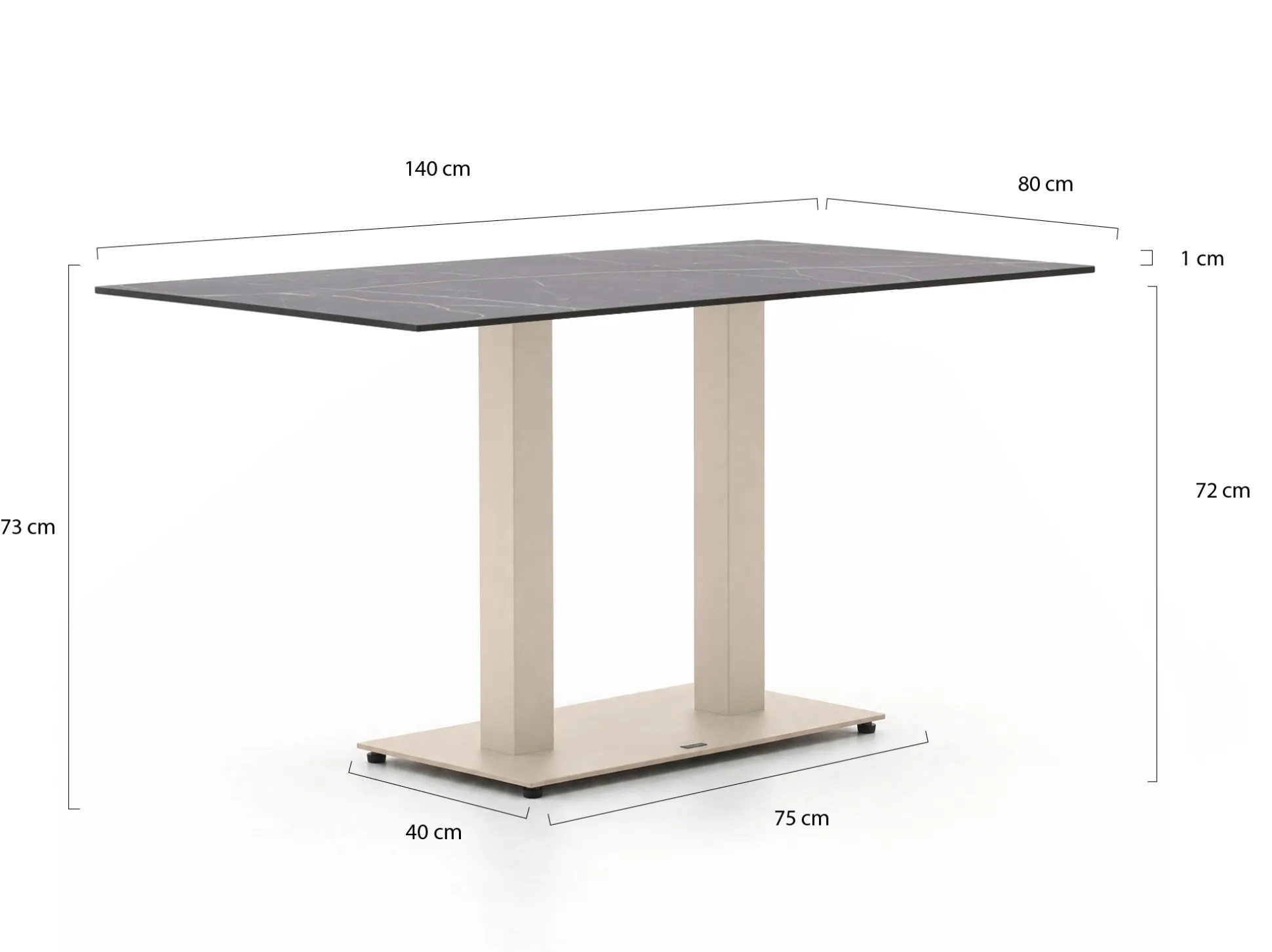 Forza Orta tuintafel 140x80x73cm