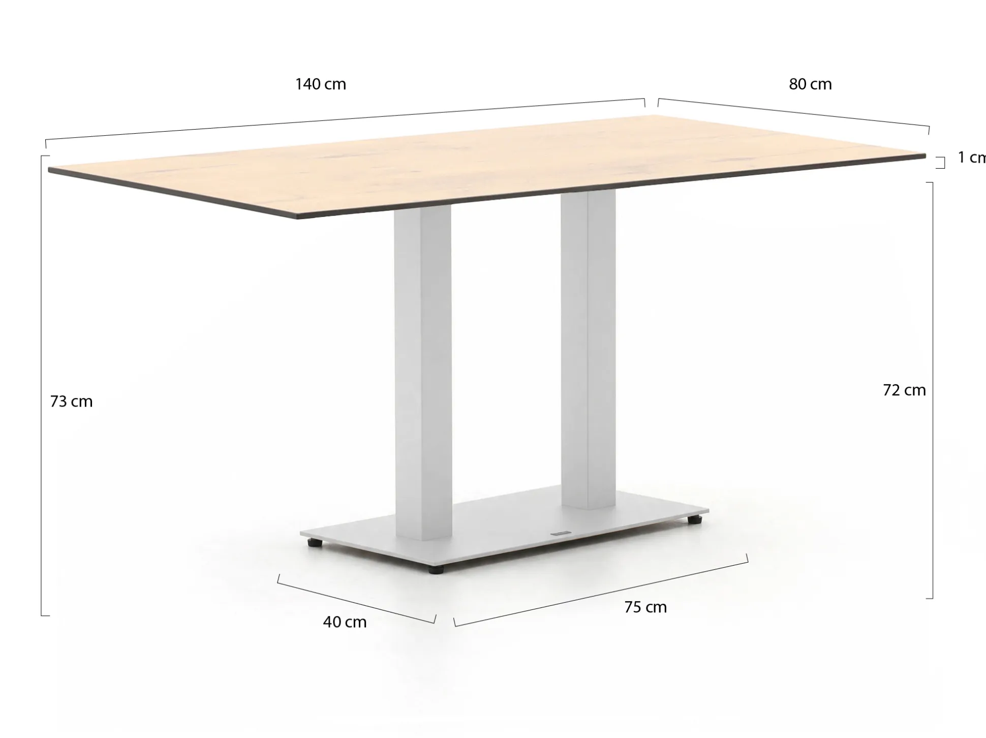 Forza Orta tuintafel 140x80x73cm