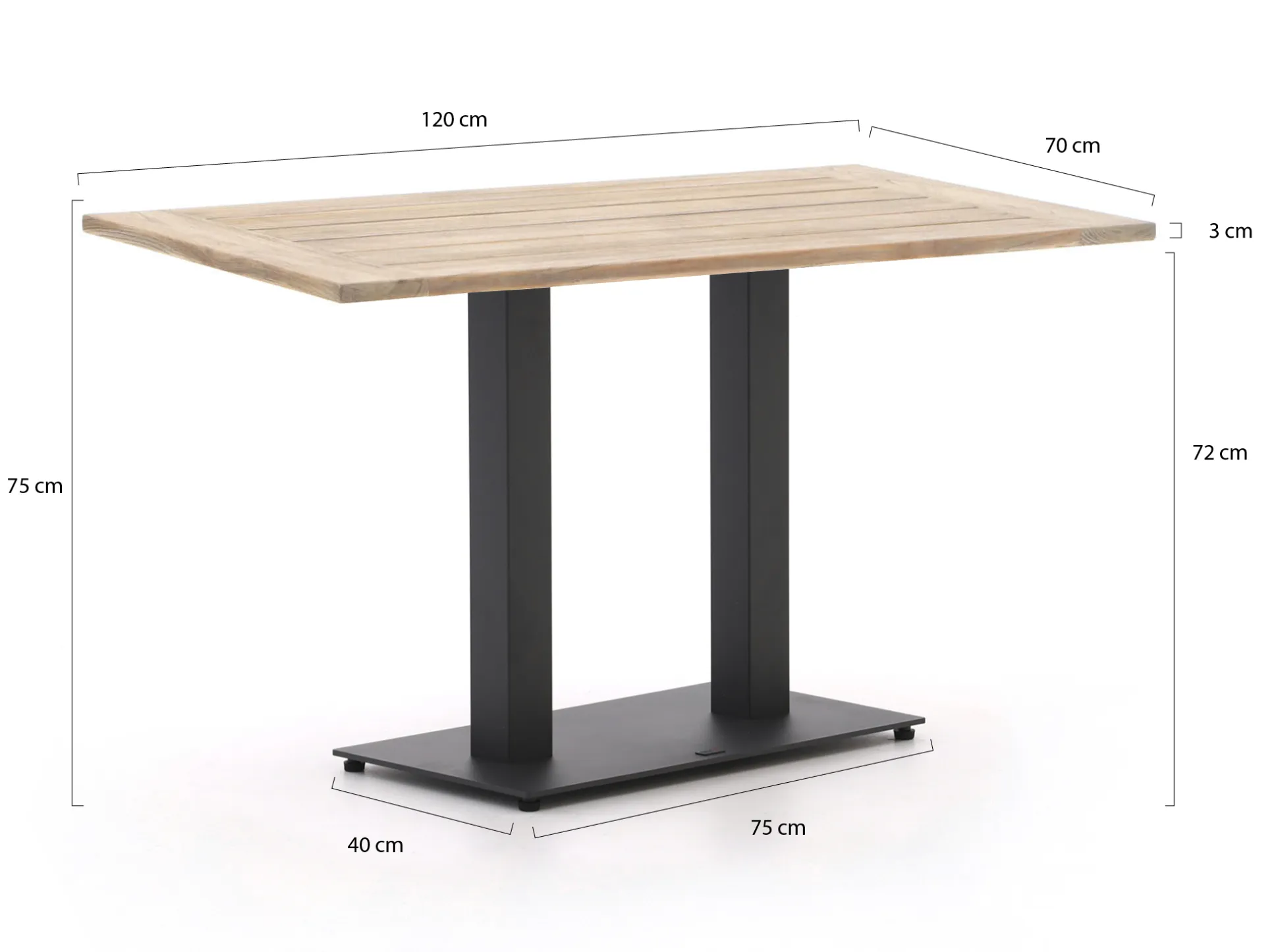 Forza Orta tuintafel 120x70x75cm