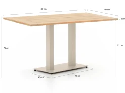 Forza Orta tuintafel 140x80x75cm