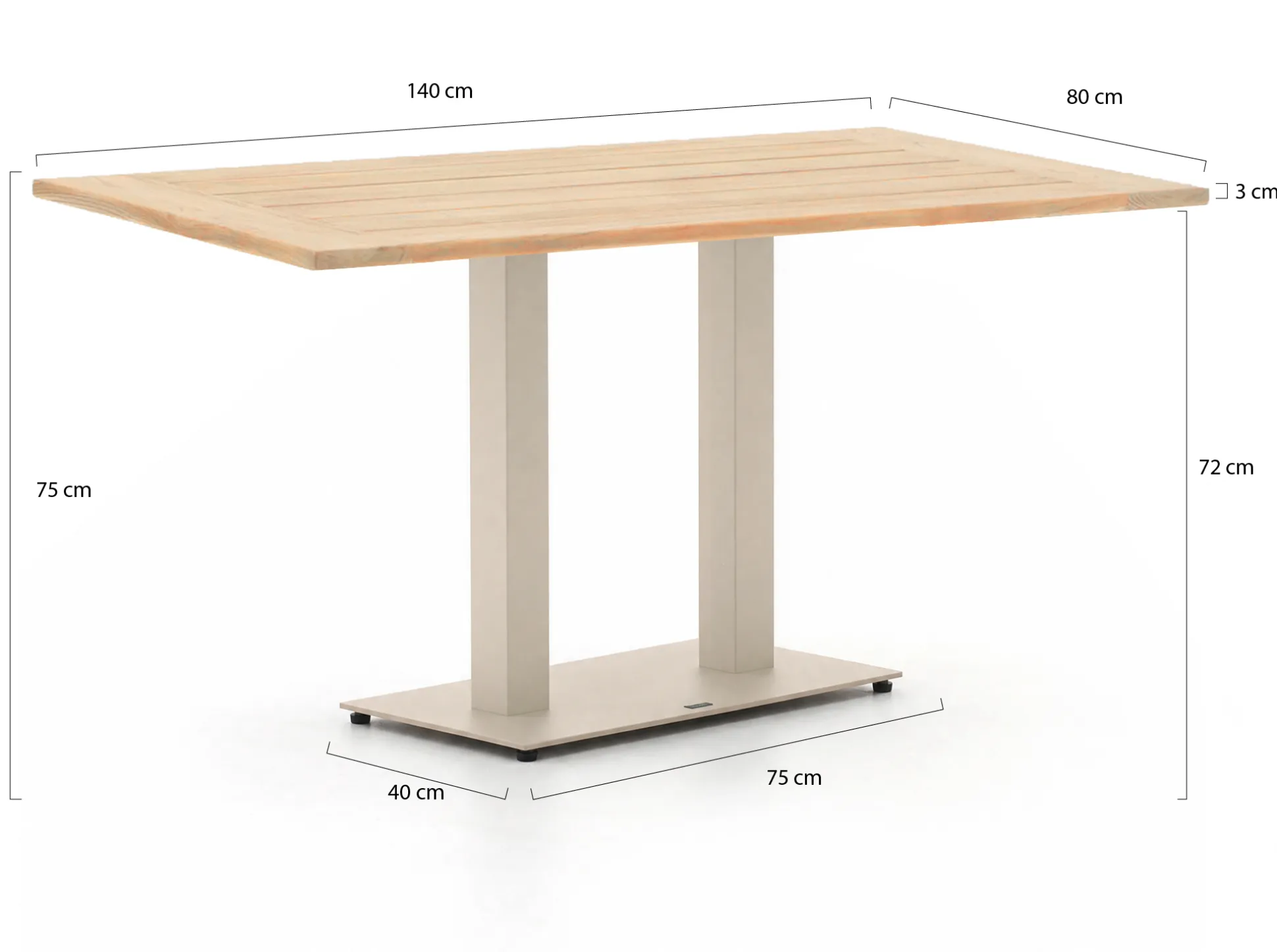 Forza Orta tuintafel 140x80x75cm