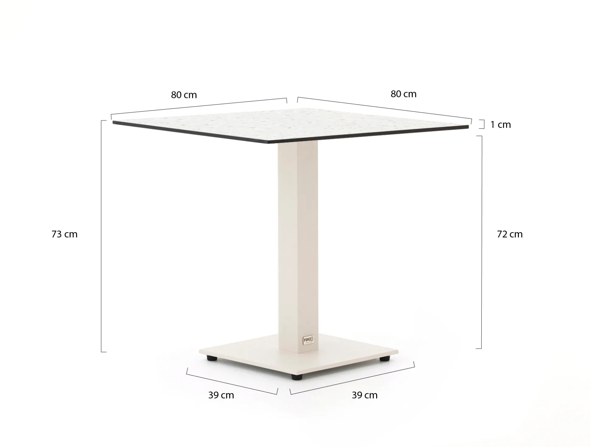 Forza Orta tuintafel 80x80x73cm