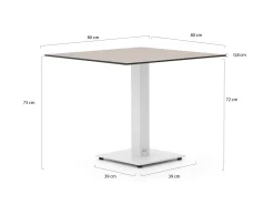 Forza Orta tuintafel 80x80x73cm