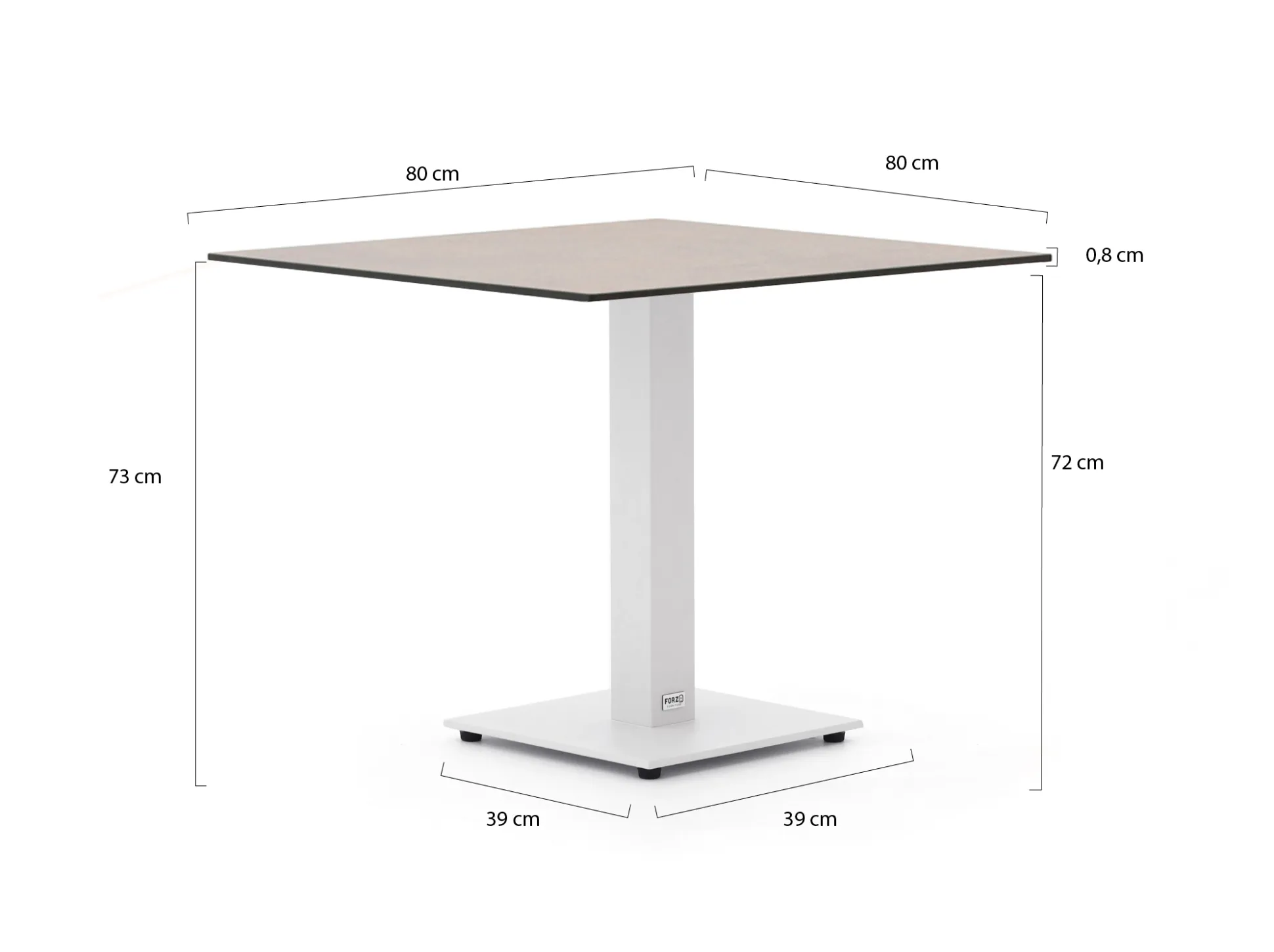 Forza Orta tuintafel 80x80x73cm