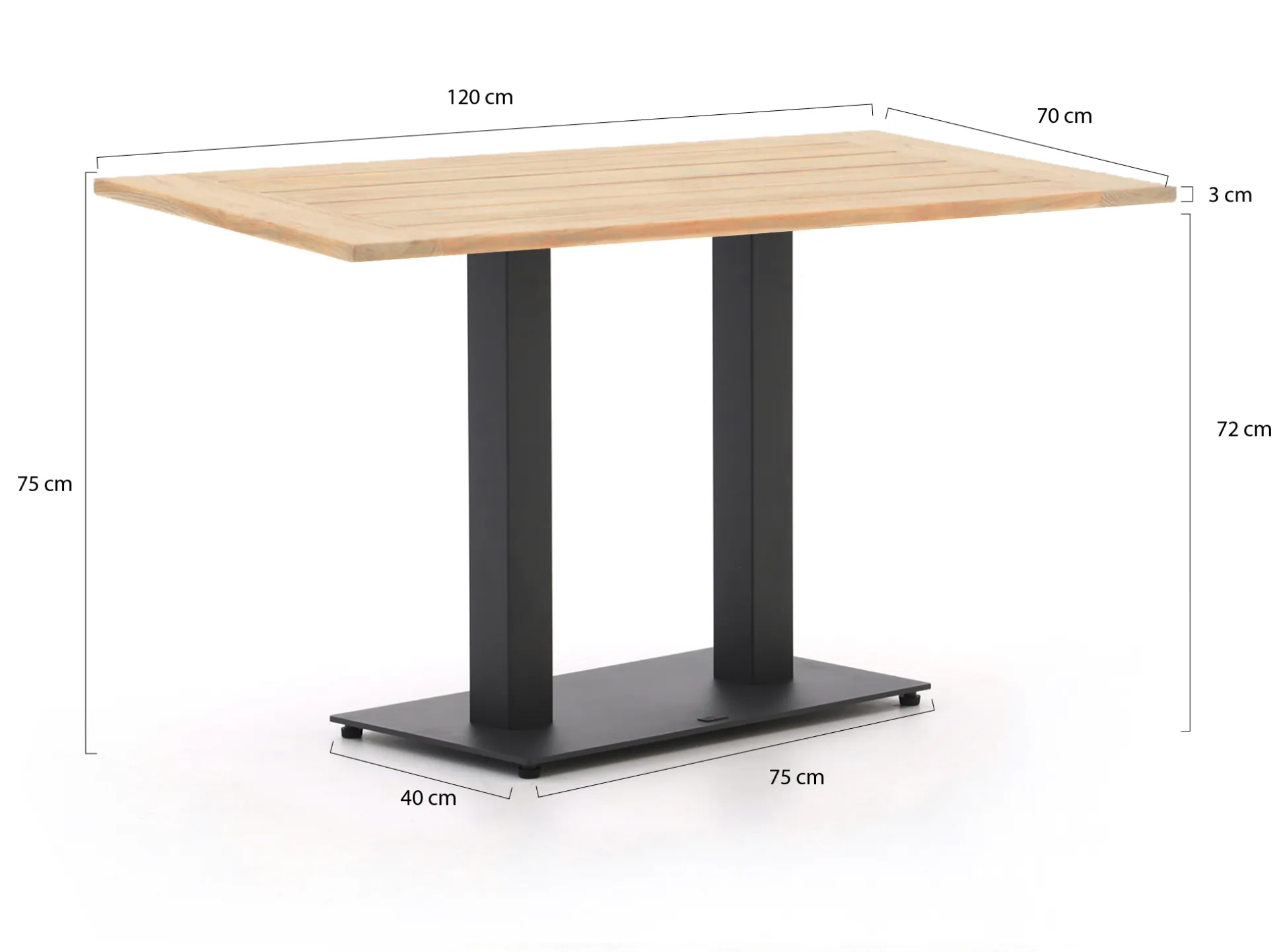Forza Orta tuintafel 120x70x75cm