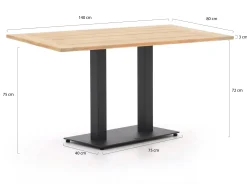 Forza Orta tuintafel 140x80x75cm