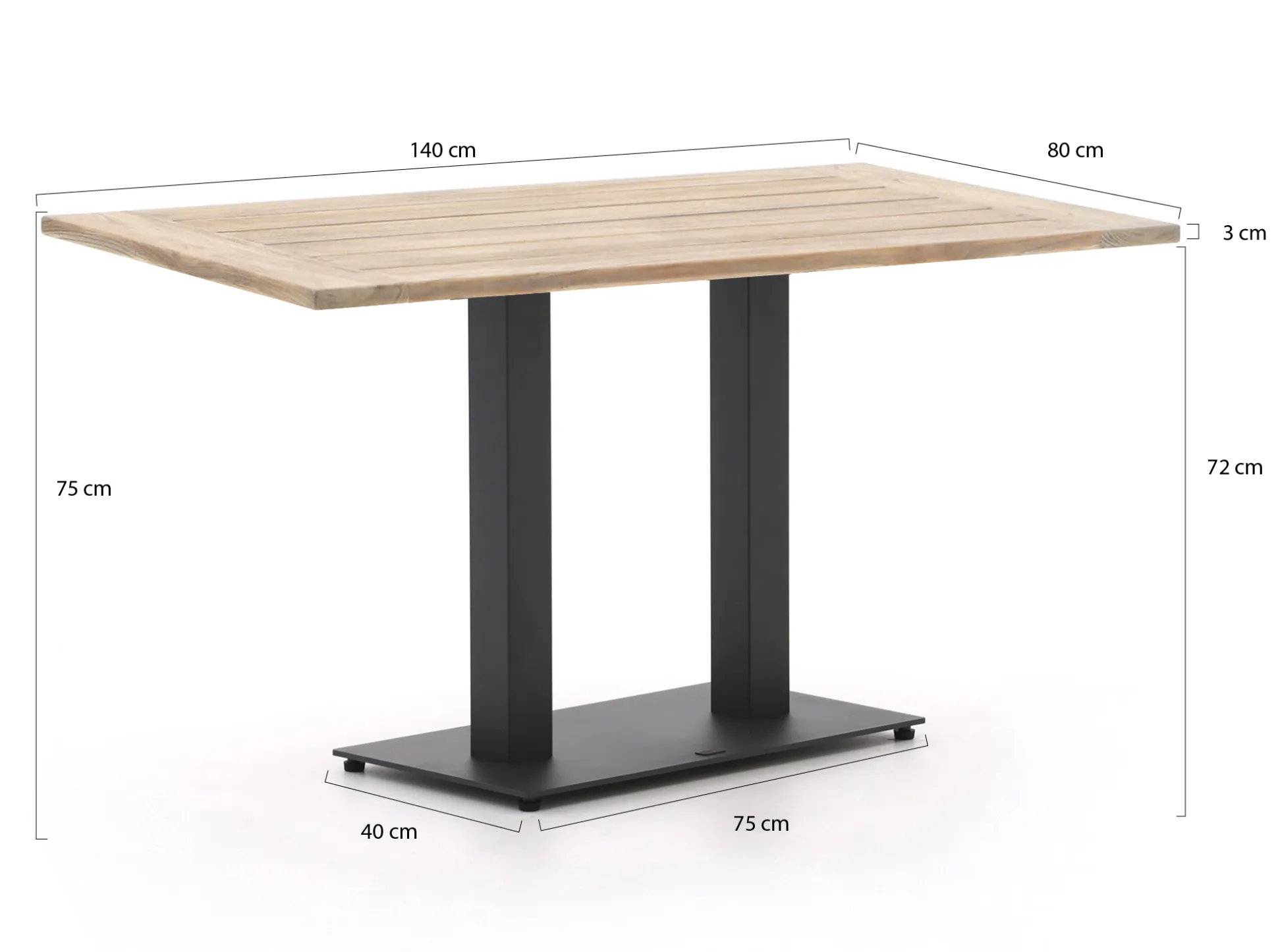 Forza Orta tuintafel 140x80x75cm